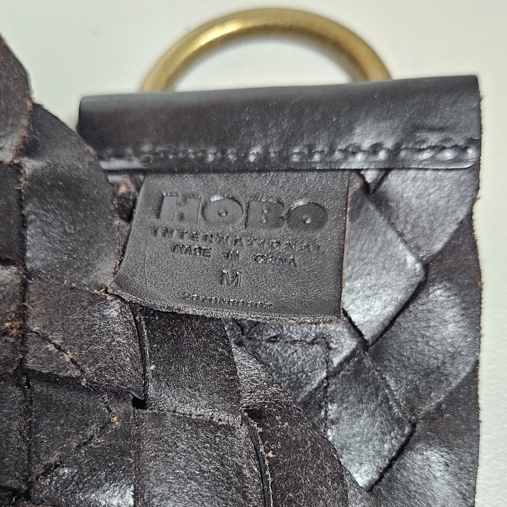 HOBO Intl. Woven Leather Belt Wide Statement Belt Boho Western Glam M